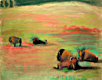 bison pen in golden gate park pastel drawing